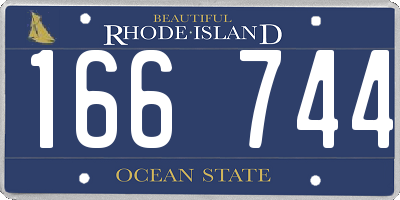 RI license plate 166744