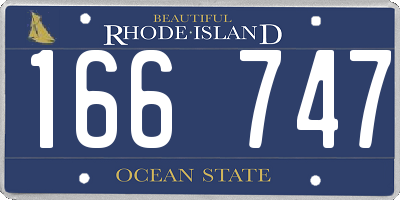 RI license plate 166747