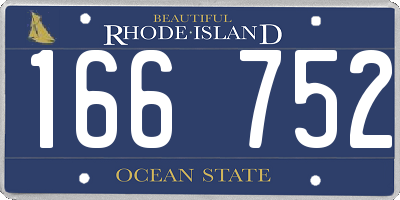 RI license plate 166752