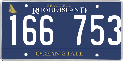 RI license plate 166753