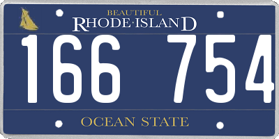 RI license plate 166754