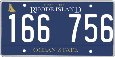 RI license plate 166756