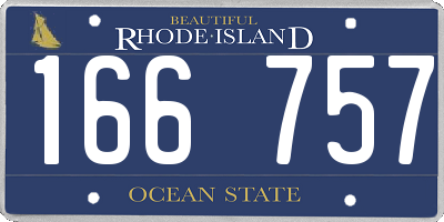 RI license plate 166757