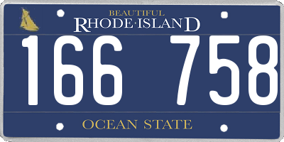 RI license plate 166758