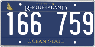 RI license plate 166759