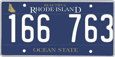 RI license plate 166763