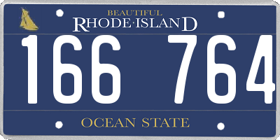 RI license plate 166764