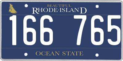 RI license plate 166765