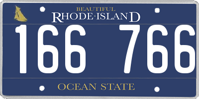 RI license plate 166766