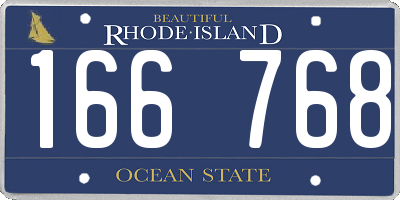 RI license plate 166768