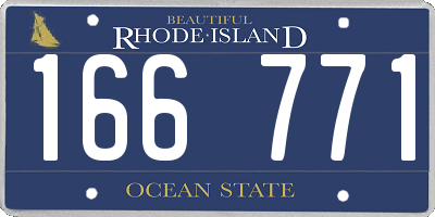RI license plate 166771