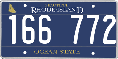 RI license plate 166772