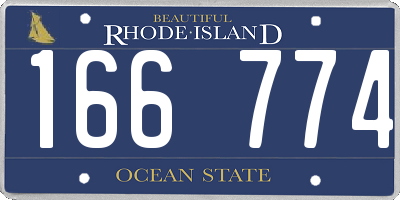RI license plate 166774