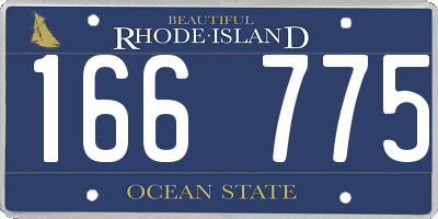 RI license plate 166775