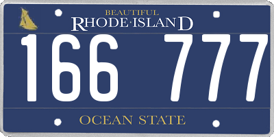 RI license plate 166777