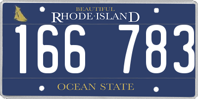RI license plate 166783