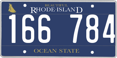 RI license plate 166784