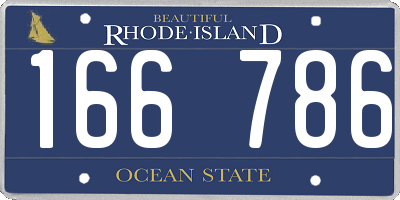 RI license plate 166786