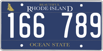 RI license plate 166789