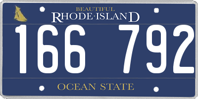 RI license plate 166792