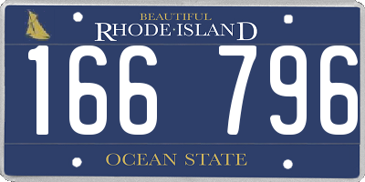 RI license plate 166796