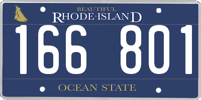 RI license plate 166801