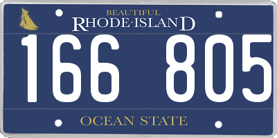 RI license plate 166805