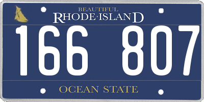 RI license plate 166807