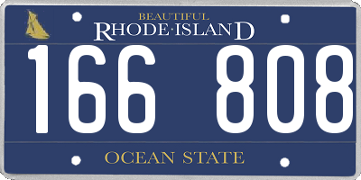 RI license plate 166808