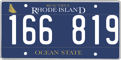 RI license plate 166819