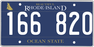 RI license plate 166820