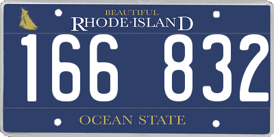 RI license plate 166832