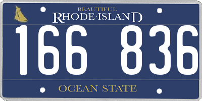 RI license plate 166836