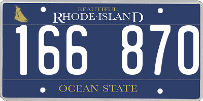 RI license plate 166870
