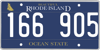 RI license plate 166905