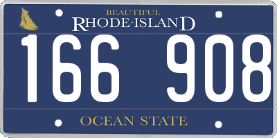 RI license plate 166908