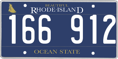 RI license plate 166912