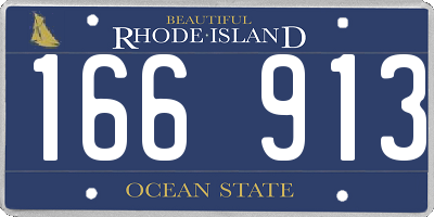 RI license plate 166913
