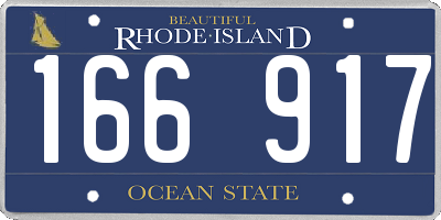 RI license plate 166917