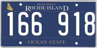RI license plate 166918