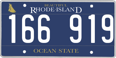 RI license plate 166919