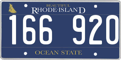 RI license plate 166920