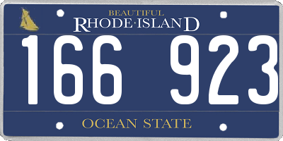 RI license plate 166923
