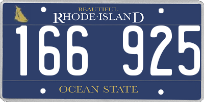RI license plate 166925