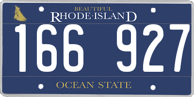 RI license plate 166927