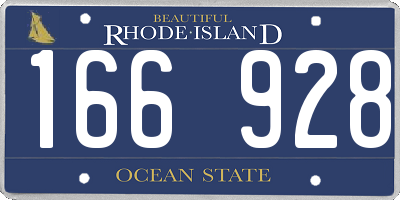 RI license plate 166928