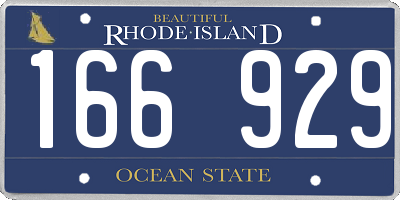 RI license plate 166929