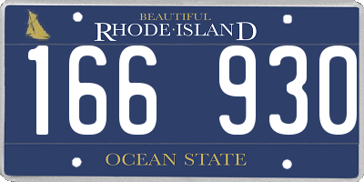RI license plate 166930