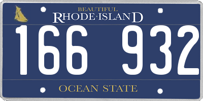 RI license plate 166932