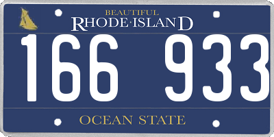 RI license plate 166933